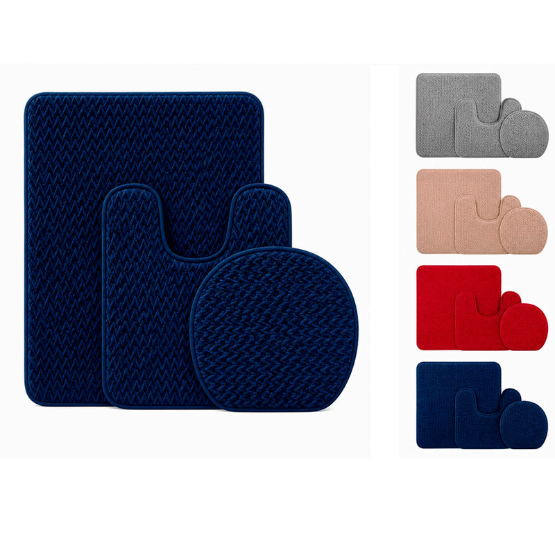 Conjunto de Tapetes para Banheiro 3 Peças 50x80cm – Cores Diversas