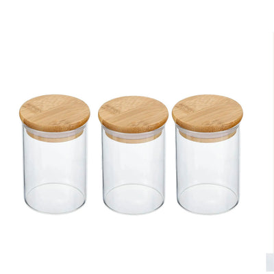 Conjunto 3 Potes Herméticos Com Tampa Bamboo 270 Ml Deli