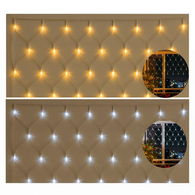 Rede de Luz LED 3x0,6m - Branco Frio ou Amarelo Quente