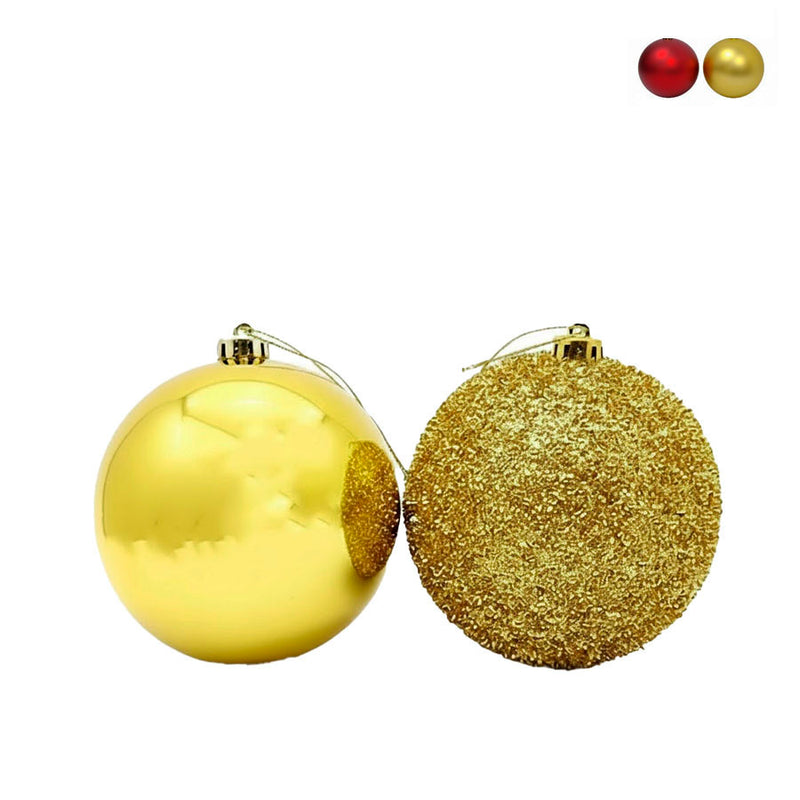 Kit com 2 Bolas Natalinas Decorativas 15cm - Cores Diversas