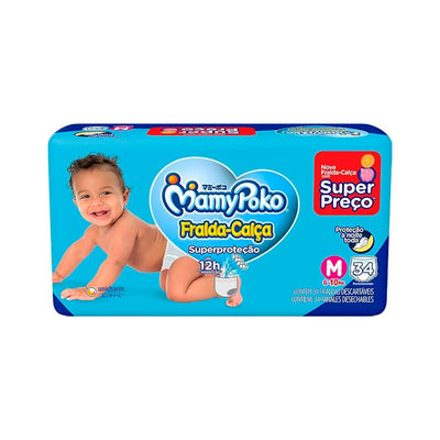 Fralda-Calça MamyPoko Super Proteção M Com 34 Unidades