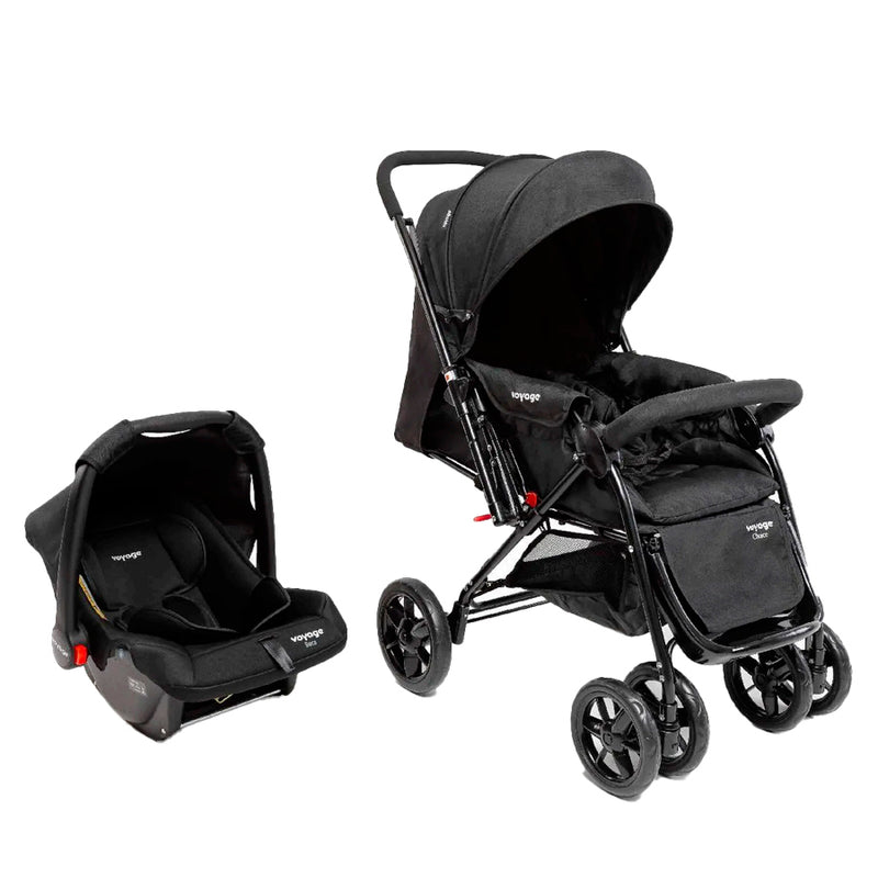 Carrinho Com Bebê Conforto Travel System Choice Preto Voyage