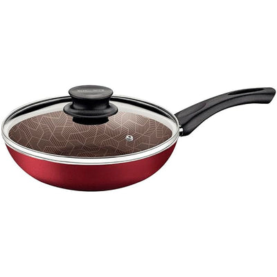 Frigideira Funda Tramontina Paris 26 Cm Antiaderente Starflon Max Com Tampa De Vidro - Vermelho