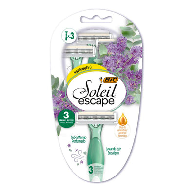 Aparelho de Depilar Bic Soleil Escape Lavanda & Eucalipto 3 unidades