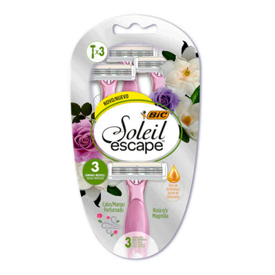 Aparelho de Depilar Bic Soleil Escape Rosa & Magnólia 3 unidades