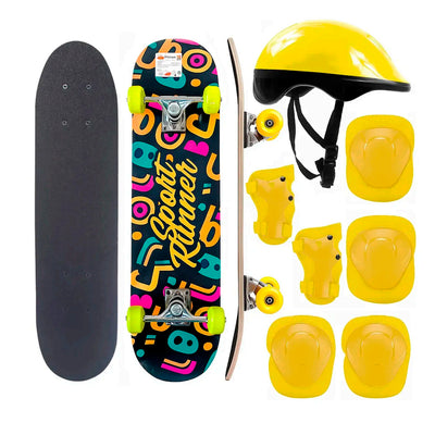 Skate Infantil com Kit Proteção - Estampas e Cores Sortidas