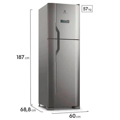 Geladeira / Refrigerador Electrolux DFX44 Frost Free 400L Turbo Freezer Duplex Inox Look 127V
