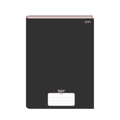 Caderno Brochura Capa Dura Preto Stiff Slim Jandaia - 80 Folhas