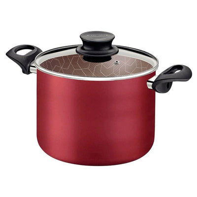 Caldeirão Tramontina Paris em Alumínio , Antiaderente Starflon Max ,Vermelho com Tampa de Vidro 26 cm 9,6 L
