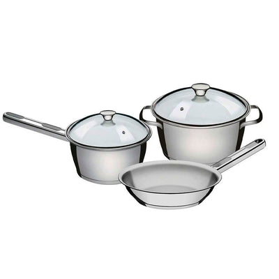 Jogo de Panelas Tramontina Allegra Aço Inox Fundo Triplo - 3 Peças