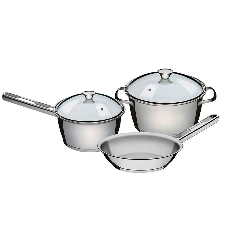 Jogo de Panelas Tramontina Allegra Aço Inox Fundo Triplo - 3 Peças