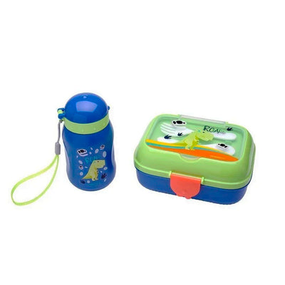 Kit Marmita Garrafinha Infantil Porta Lanche Dino Dinossauro - Leo&Leo