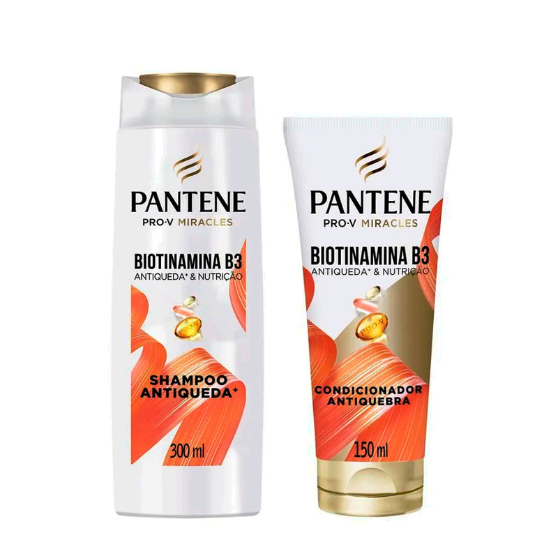 Kit Pantene PRO-V Miracles Biotinamina B3 Antiqueda & Nutrição Shampoo 300ml + Condicionador 150ml