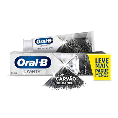 Pasta de Dente Oral-B 3D White Mineral Clean, Carvão de Bambu - 107 ml