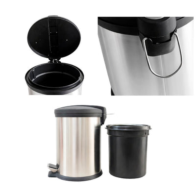 Lixeira Inox Tampa Black 12L com Pedal