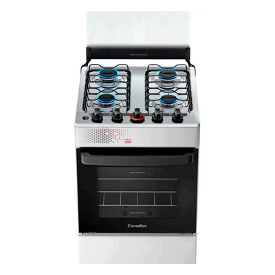 Fogão Esmaltec Ideal Top 4 Bocas Automático Mesa de Inox - Branco - Bivolt