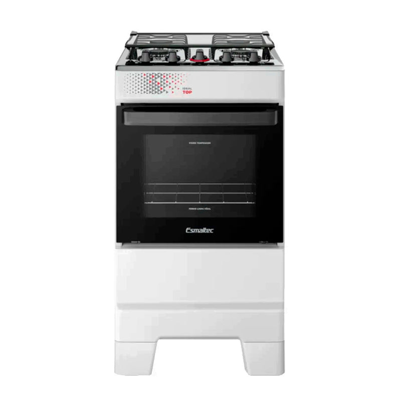 Fogão Esmaltec Ideal Top 4 Bocas Automático Mesa de Inox - Branco - Bivolt