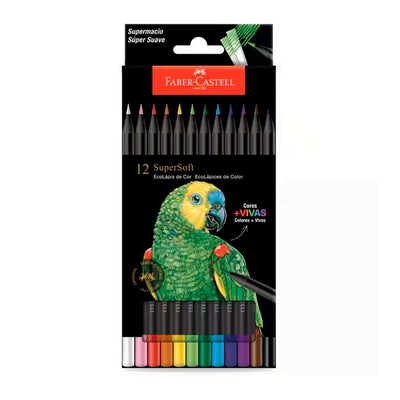 Lápis de Cor Supersoft Faber Castell - 12 Cores