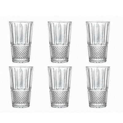 Jogo de Copos de Vidro Summer AZ Glass - 6 Peças 380ml