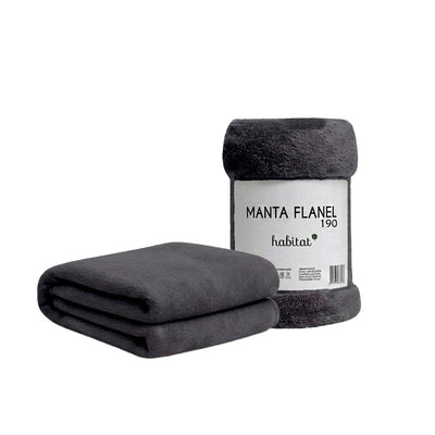 Manta Flanel Habitat Casal - Cinza