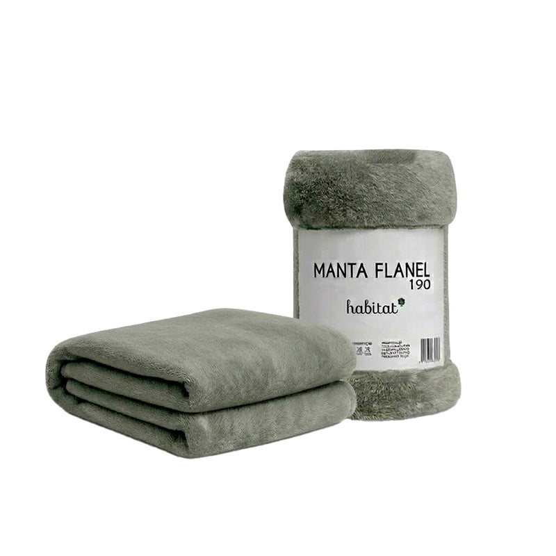 Manta Flanel Habitat Casal - Verde