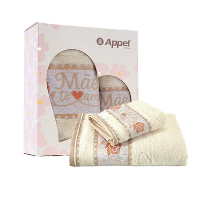 Jogo de Toalhas 2 Peças dia das Mães Appel Home Pérola