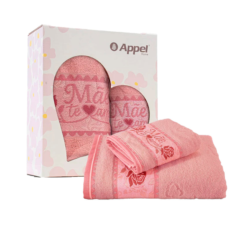 Jogo de Toalhas 2 Peças dia das Mães Appel Home Rosê Misty