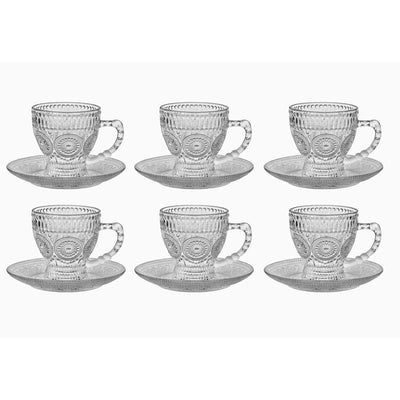 Conjunto de Xícaras com Pires 12 Peças Deli Crystal
