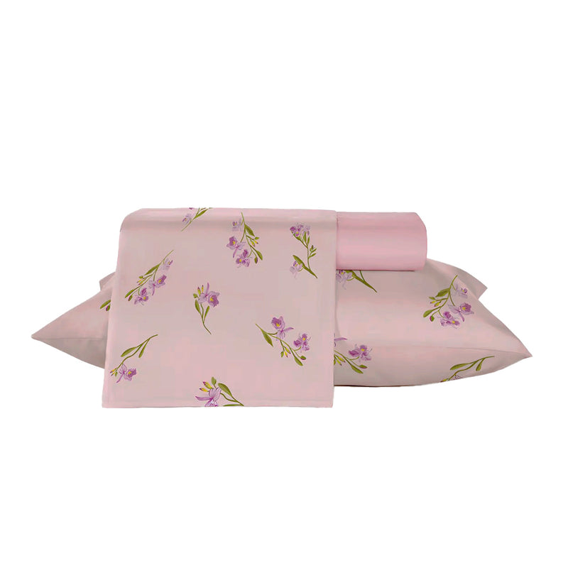 Jogo Roupa de Cama Casal 100% Algodão Teka Crystal - Orquidea