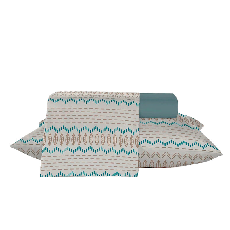 Jogo Roupa de Cama Queen 100% Algodão Teka Crystal - Flutuar