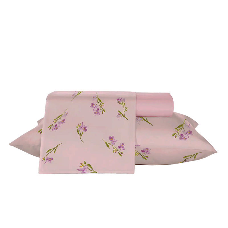 Jogo Roupa de Cama King 100% Algodão Teka Crystal - Orquidea