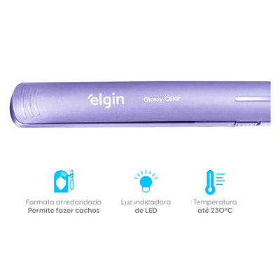 Prancha Alisadora Elgin Glossy Color- Bivolt