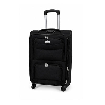 Mala de Viagem 24" Black 140 com Alça Retrátil e Bolsos Frontais