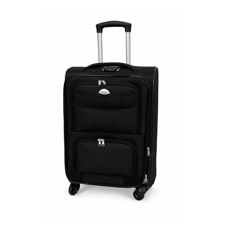 Mala de Viagem 24" Black 140 com Alça Retrátil e Bolsos Frontais