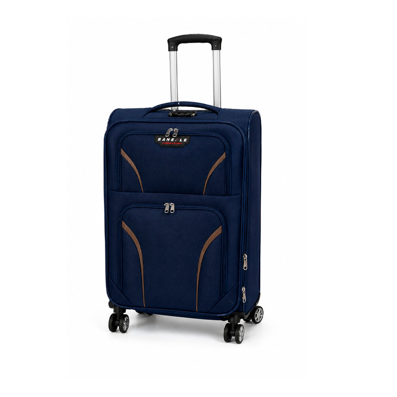 Mala de Viagem 24" Blue 143 com Rodinhas, Alça Retrátil e Bolsos Frontais
