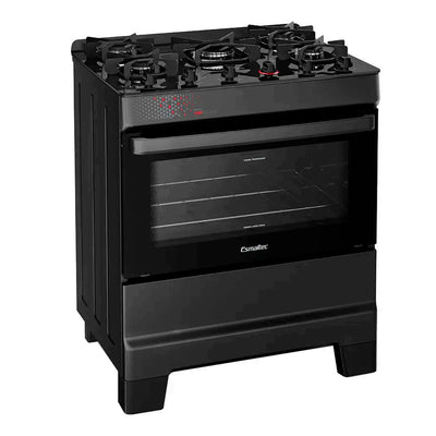 Fogão Esmaltec Ideal Top 5 Bocas Automático Mesa de Vidro - Preto - Bivolt