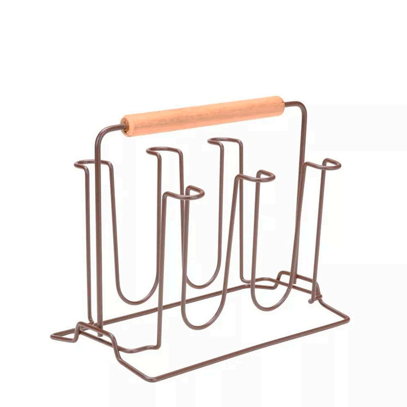Suporte para 6 Copos Marrom Eco Design Terra Brasil Arthi