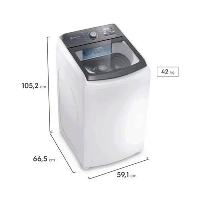Máquina de Lavar Electrolux 14,5kg Branca Efficient Cesto inox e Jet&Clean (LEE15)