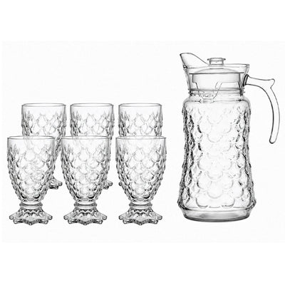 Jogo de Jarra 1,7L + 6 Copos 278ml Deli Soga - 7 Peças