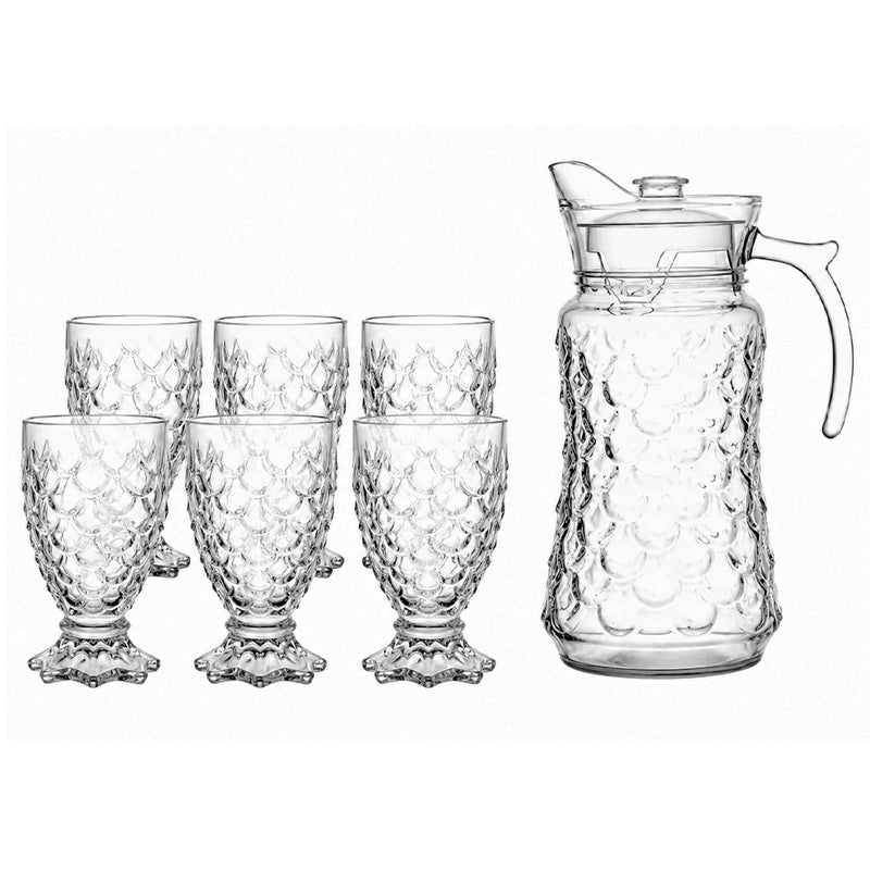 Jogo de Jarra 1,7L + 6 Copos 278ml Deli Soga - 7 Peças
