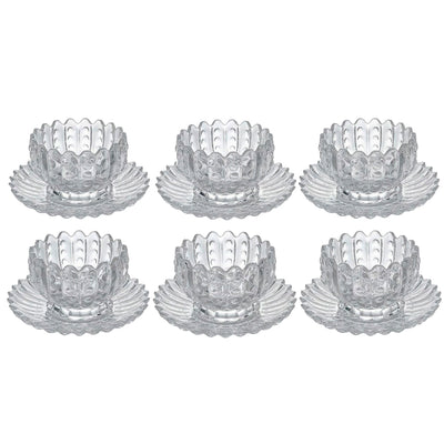 Conjunto de Sobremesa de Vidro Flor de Lótus 12 Peças - Deli