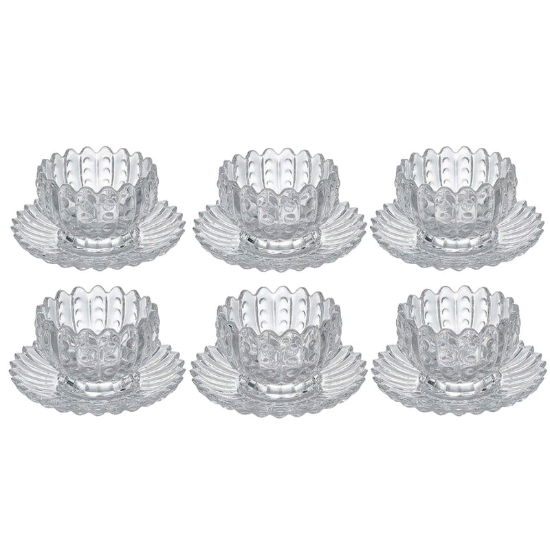 Conjunto de Sobremesa de Vidro Flor de Lótus 12 Peças - Deli