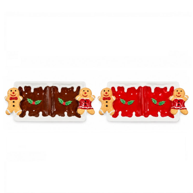 Petisqueira Cerâmica Natalina Cookie Cores Sortidas 30 cm - 1 Unidade
