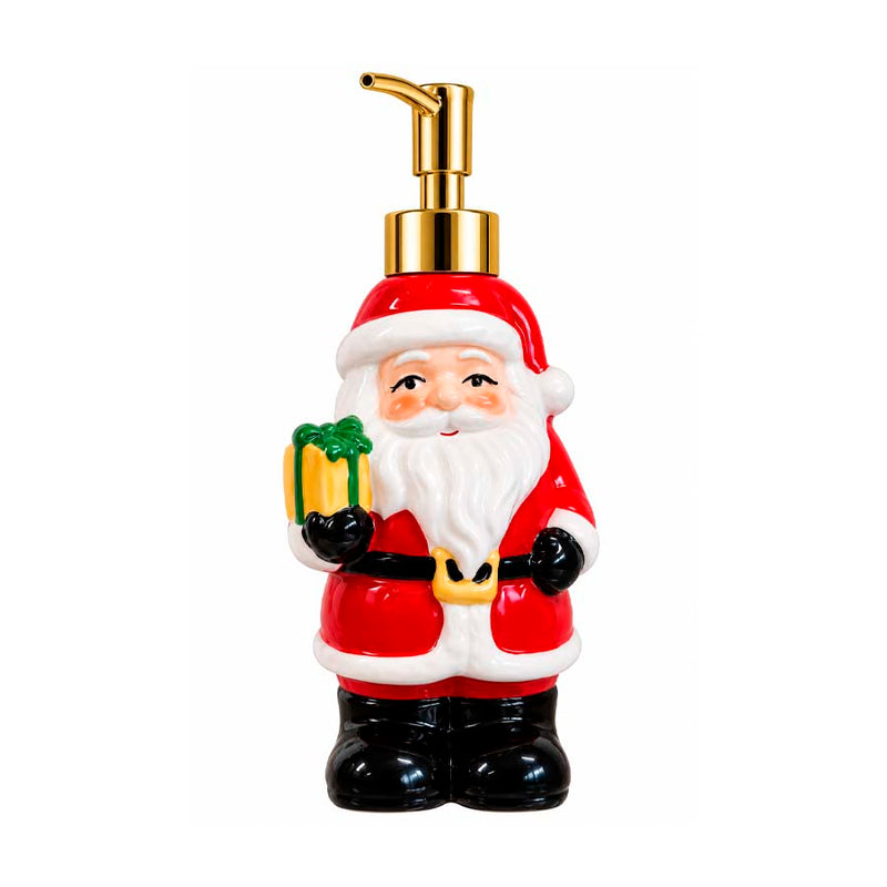 Porta-Sabonete Líquido de Cerâmica Papai Noel Modelos Sortidos 1 Unidade - 250ml