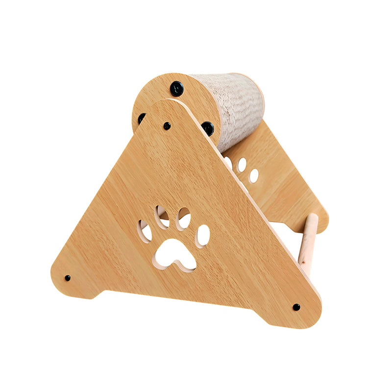Arranhador Para Gatos Rolo Giratório Sisal Madeira Premium Patinha