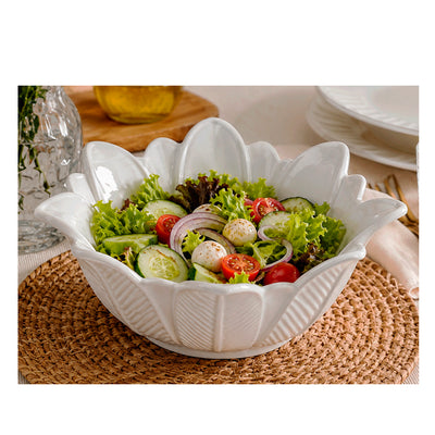 Saladeira em Cerâmica com Bordas Floral