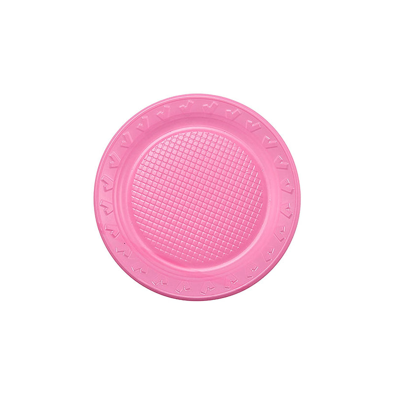 PRATO Descartável PLÁSTICO ROSA COM 10UND 15CM