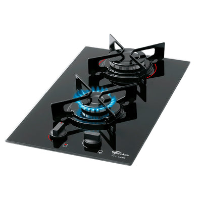 Cooktop a Gás Fischer 2 Bocas Fit Line Mesa Vidro Bivolt