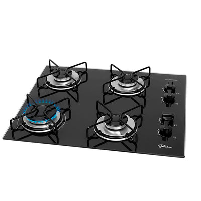 Cooktop a Gás Fischer 4 Bocas Fit Line com Trempe Esmaltada Aramado Bivolt