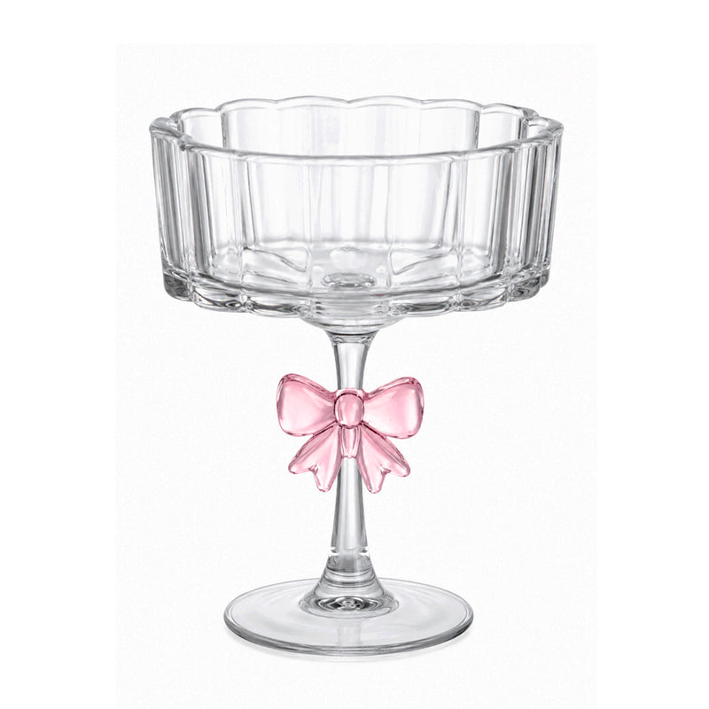 Taça com Pé Laço Rosa - 400ml